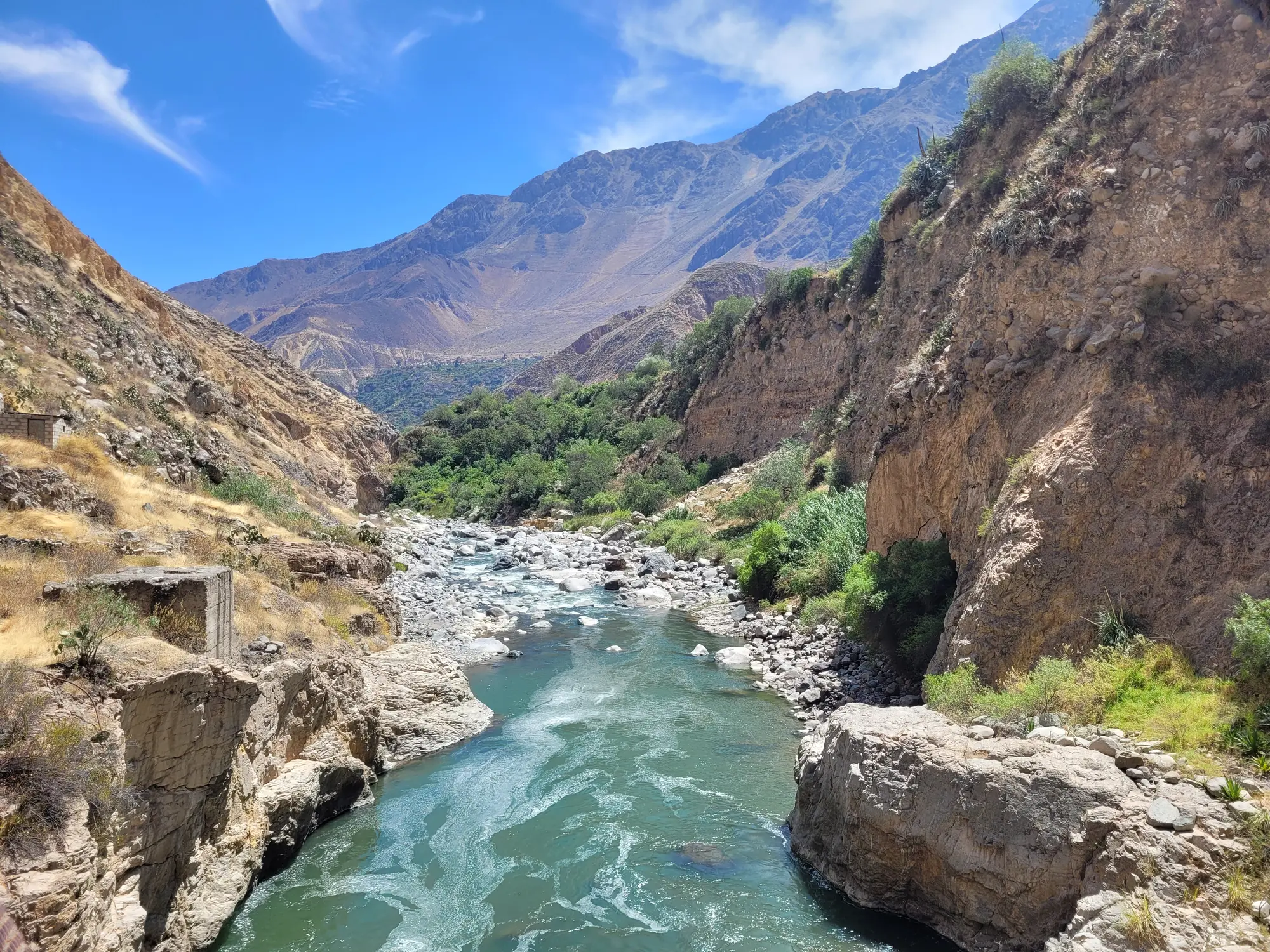 River flowing through Colca Canyon