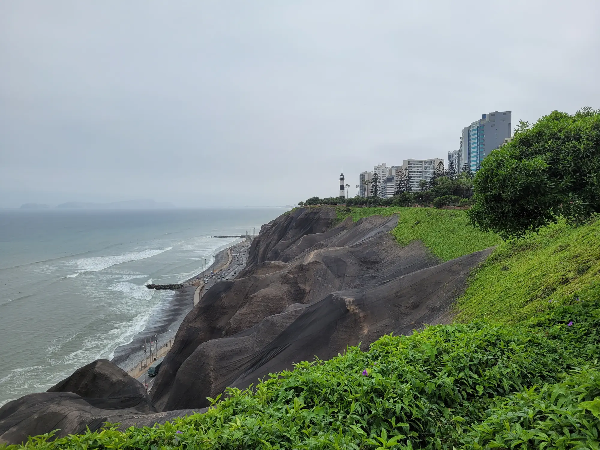 Coastal cliffs and ocean in Lima