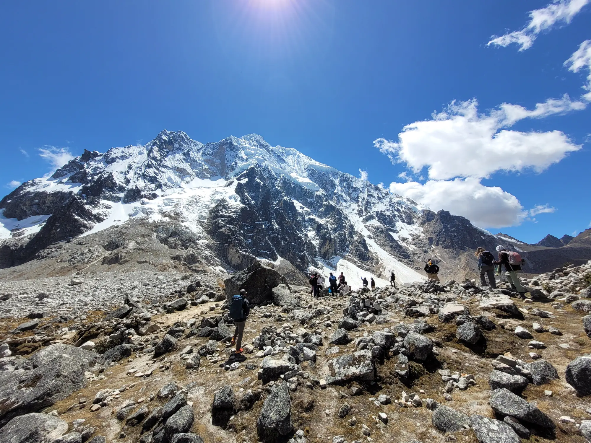Snowy mountain peak on the Salkantay Trail