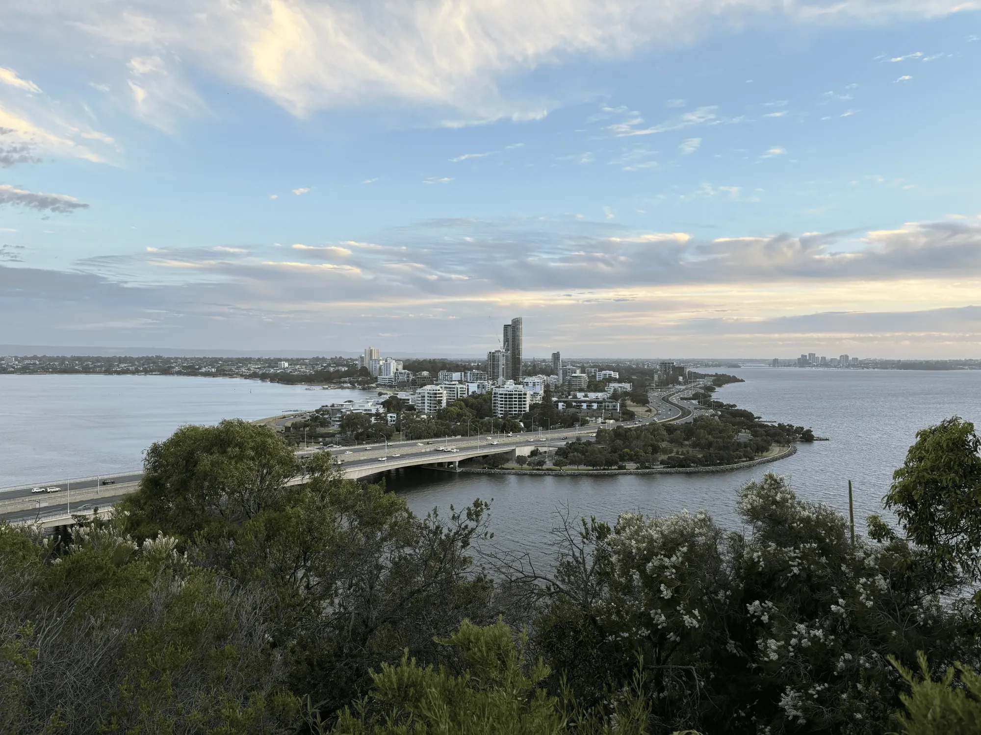 Perth skyline sunset view from Kings Park