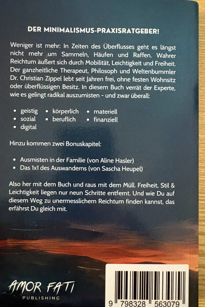 Back cover of Bring den M&uuml;ll raus by Dr. Christian Zippel